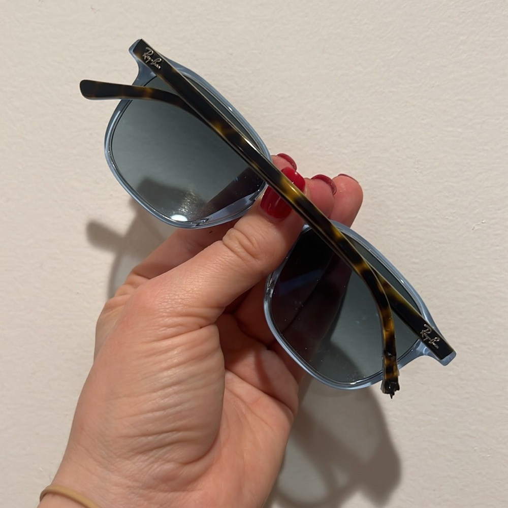 Ray-Ban Tortoise Shell Sunglasses with Blue Lenses - Picture 3 of 4